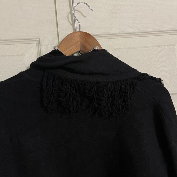 Cupros X INC International Concepts Women NWT Black Fringe Long Line Cardigan XS - Picture 6 of 9